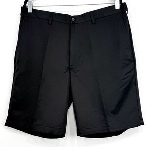 Haggar Cool 18 Black No Iron Flex Waist Flat Front Pocket Performance Short NEW